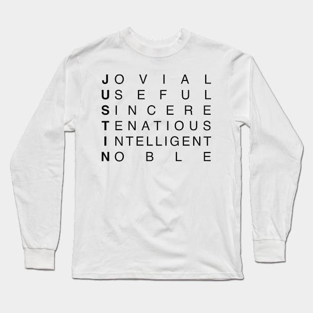 JUSTIN Long Sleeve T-Shirt by Print It Like its Hot